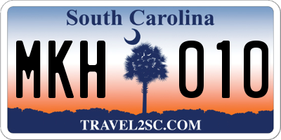 SC license plate MKH010
