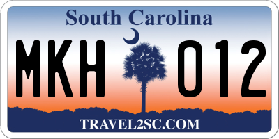 SC license plate MKH012