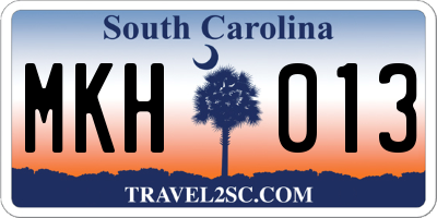 SC license plate MKH013