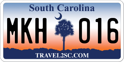 SC license plate MKH016