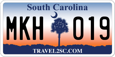 SC license plate MKH019