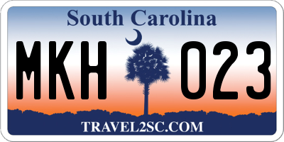 SC license plate MKH023