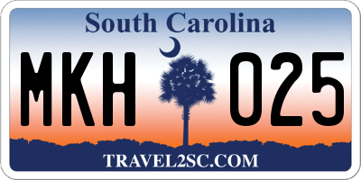 SC license plate MKH025