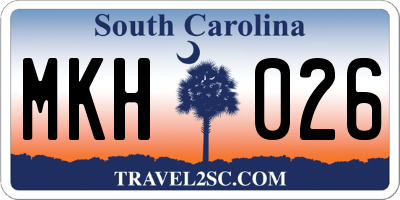SC license plate MKH026