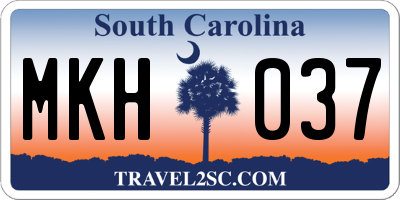SC license plate MKH037