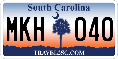 SC license plate MKH040