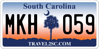 SC license plate MKH059
