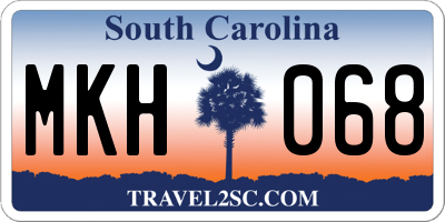 SC license plate MKH068
