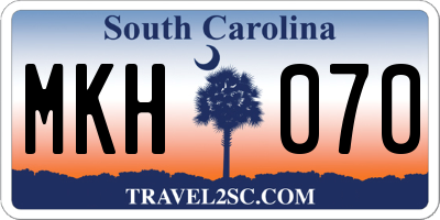 SC license plate MKH070