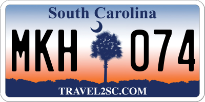 SC license plate MKH074