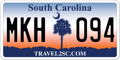 SC license plate MKH094