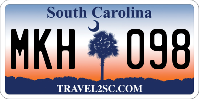 SC license plate MKH098