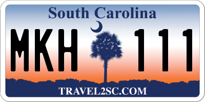 SC license plate MKH111