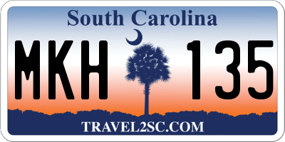 SC license plate MKH135