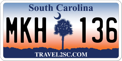 SC license plate MKH136
