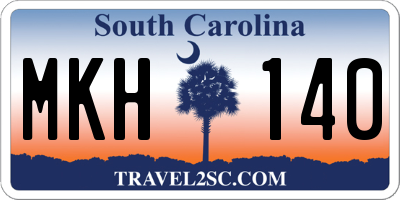 SC license plate MKH140