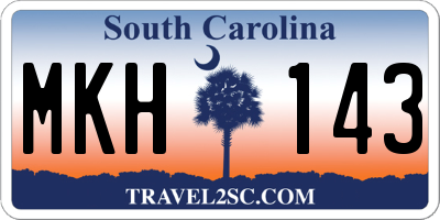 SC license plate MKH143