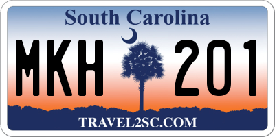 SC license plate MKH201