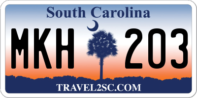SC license plate MKH203