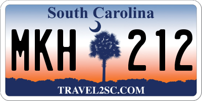 SC license plate MKH212