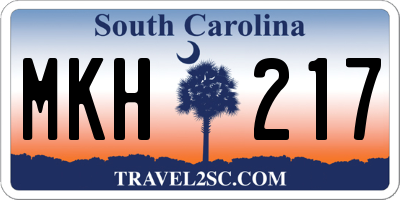 SC license plate MKH217