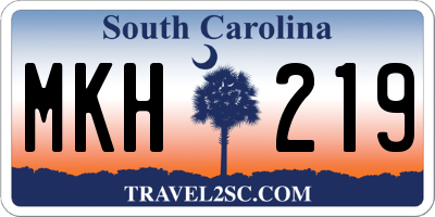 SC license plate MKH219