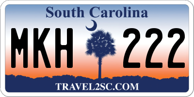 SC license plate MKH222
