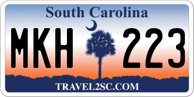 SC license plate MKH223
