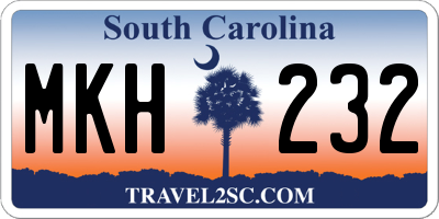 SC license plate MKH232