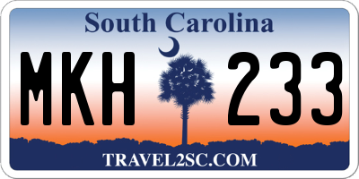 SC license plate MKH233