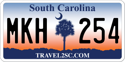 SC license plate MKH254