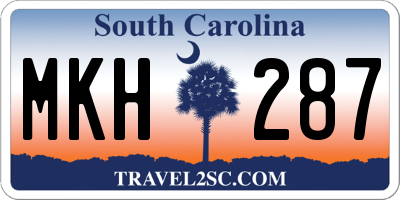 SC license plate MKH287