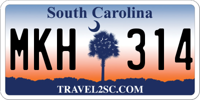 SC license plate MKH314
