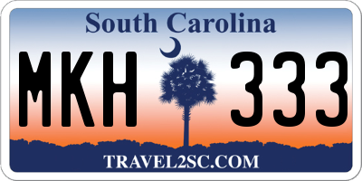 SC license plate MKH333