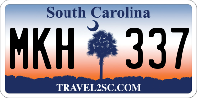 SC license plate MKH337