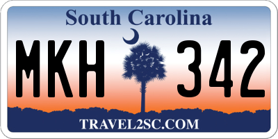 SC license plate MKH342