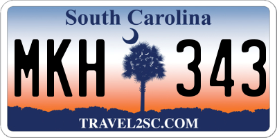 SC license plate MKH343