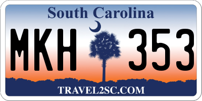 SC license plate MKH353