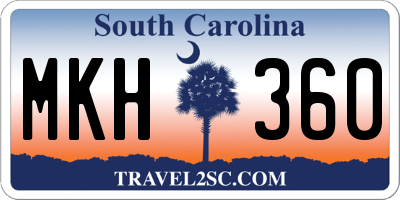 SC license plate MKH360