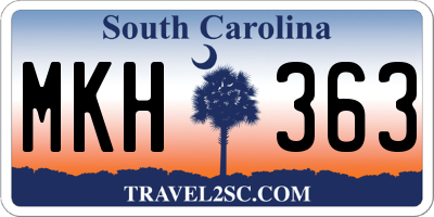 SC license plate MKH363