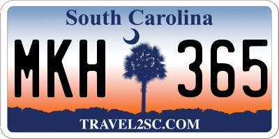 SC license plate MKH365