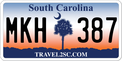 SC license plate MKH387