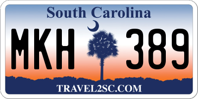 SC license plate MKH389