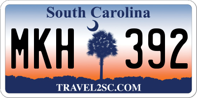 SC license plate MKH392