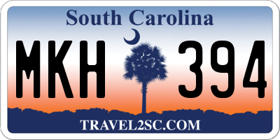 SC license plate MKH394