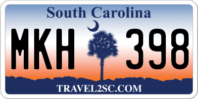 SC license plate MKH398