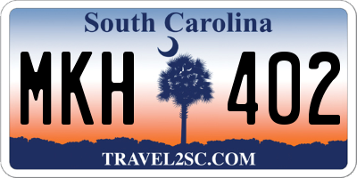 SC license plate MKH402