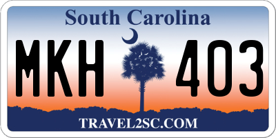 SC license plate MKH403