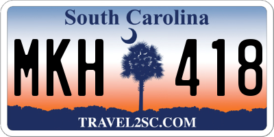 SC license plate MKH418