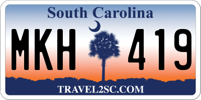 SC license plate MKH419
